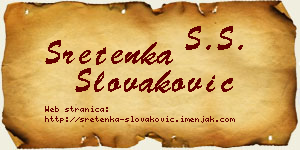 Sretenka Slovaković vizit kartica